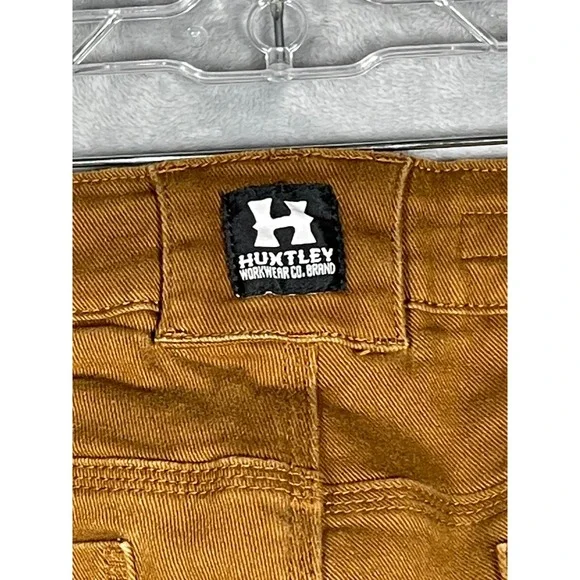 Huxtley Workwear Co Mens 32x32 Tobacco Brown Double Knee Slim Straight Pants - Picture 5 of 14